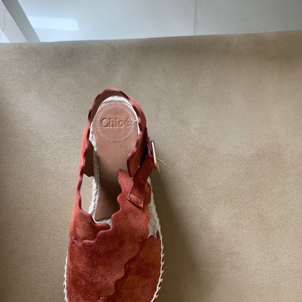 NWT authentic Chloé Lauren Scalloped Espadrille -7 - Picture 3 of 4